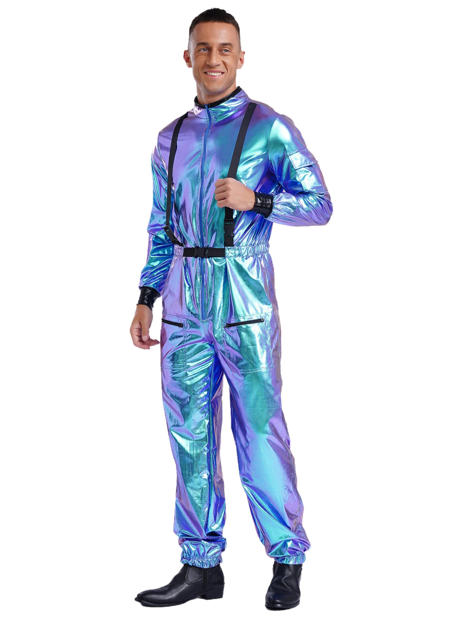 Amazon | Agoky メンズ 大人用 コスチューム 宇宙人 ジャンプスーツ